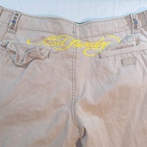 Ed Hardy Women's Cargo Pants With Designs Khaki Size 30